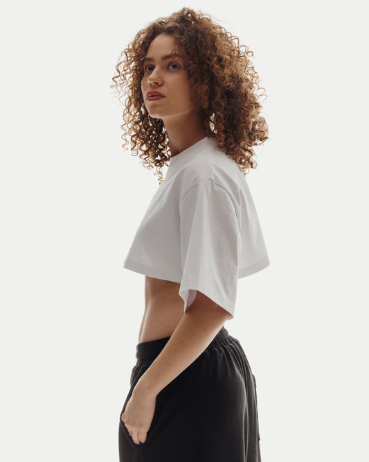 UNIT CROP TOP in Cloud White