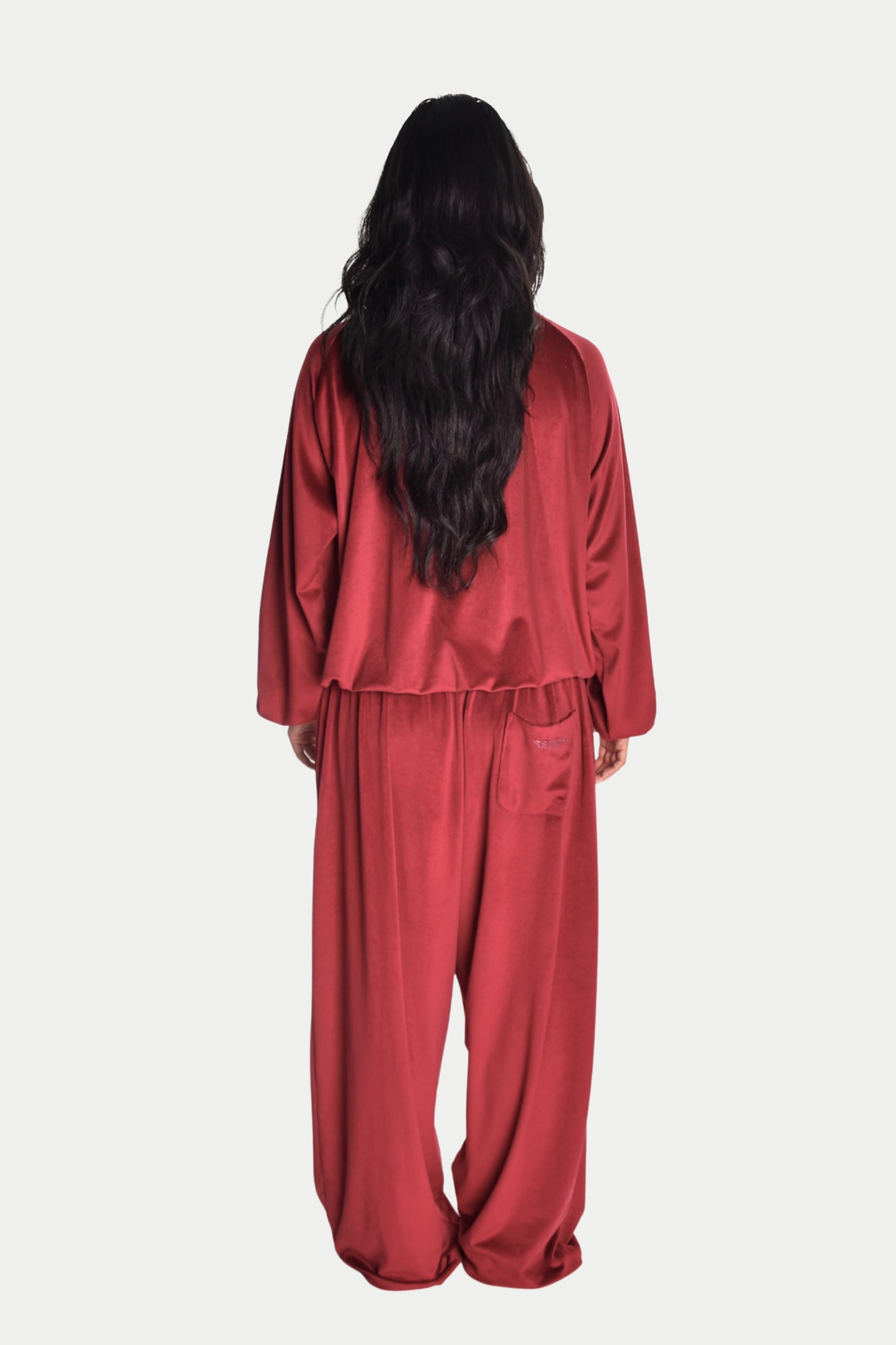 BUNDLE: Velour Set + Velour Top in Cherry Red
