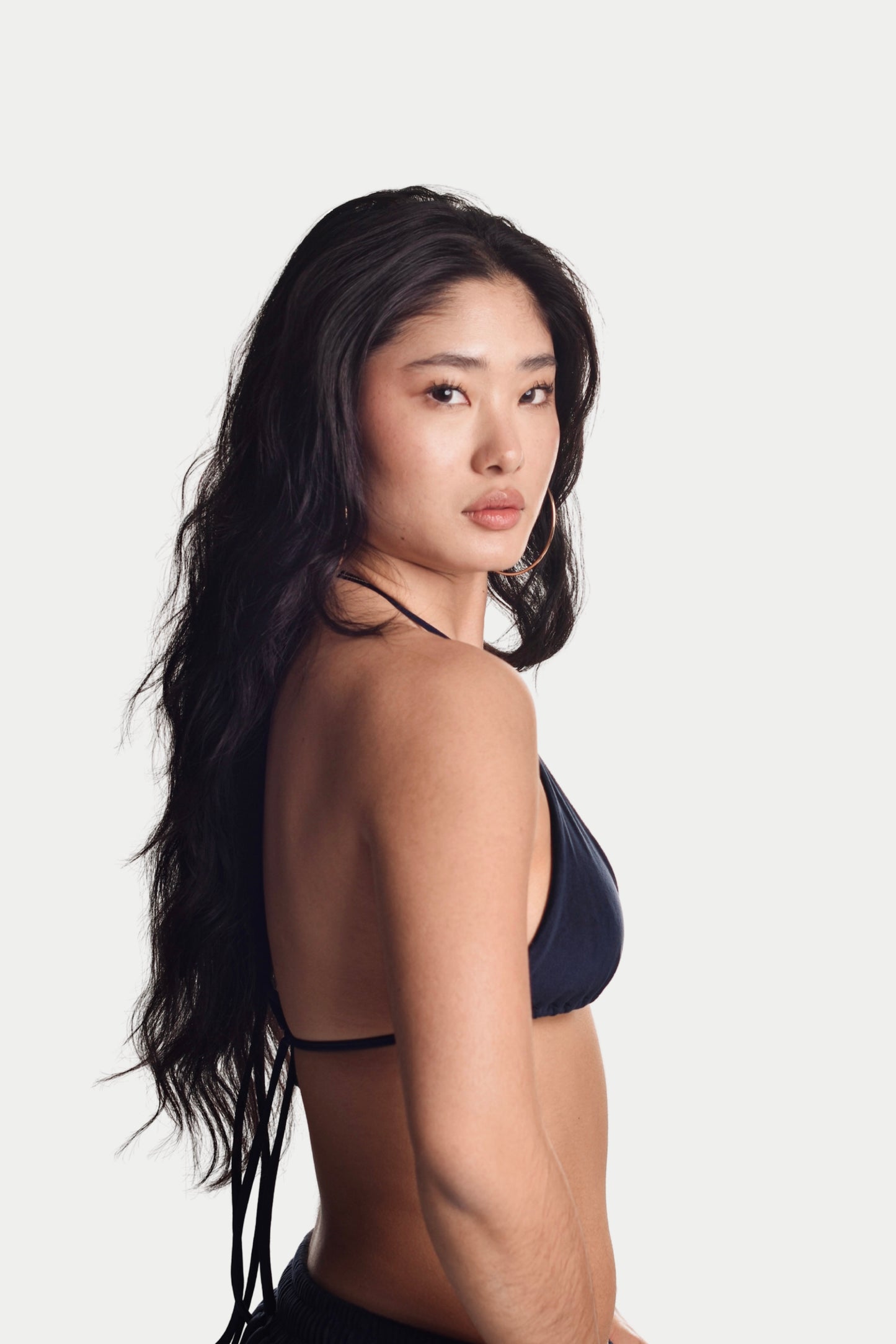 VELOUR TOP in Deep Blue