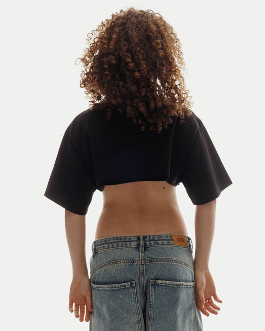 UNIT CROP TOP in Ink Black