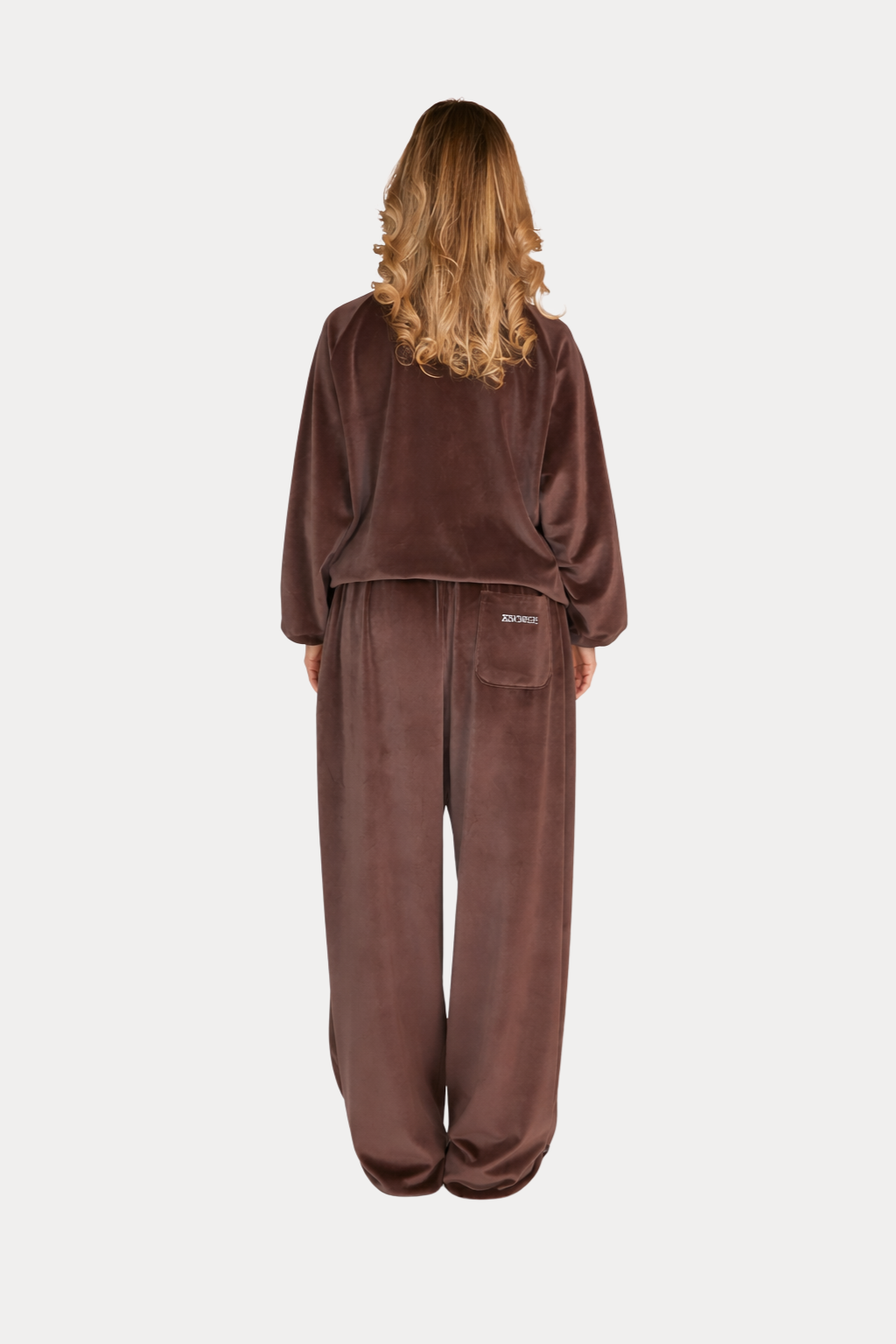 VELOUR ZIPPER in Olive Brown