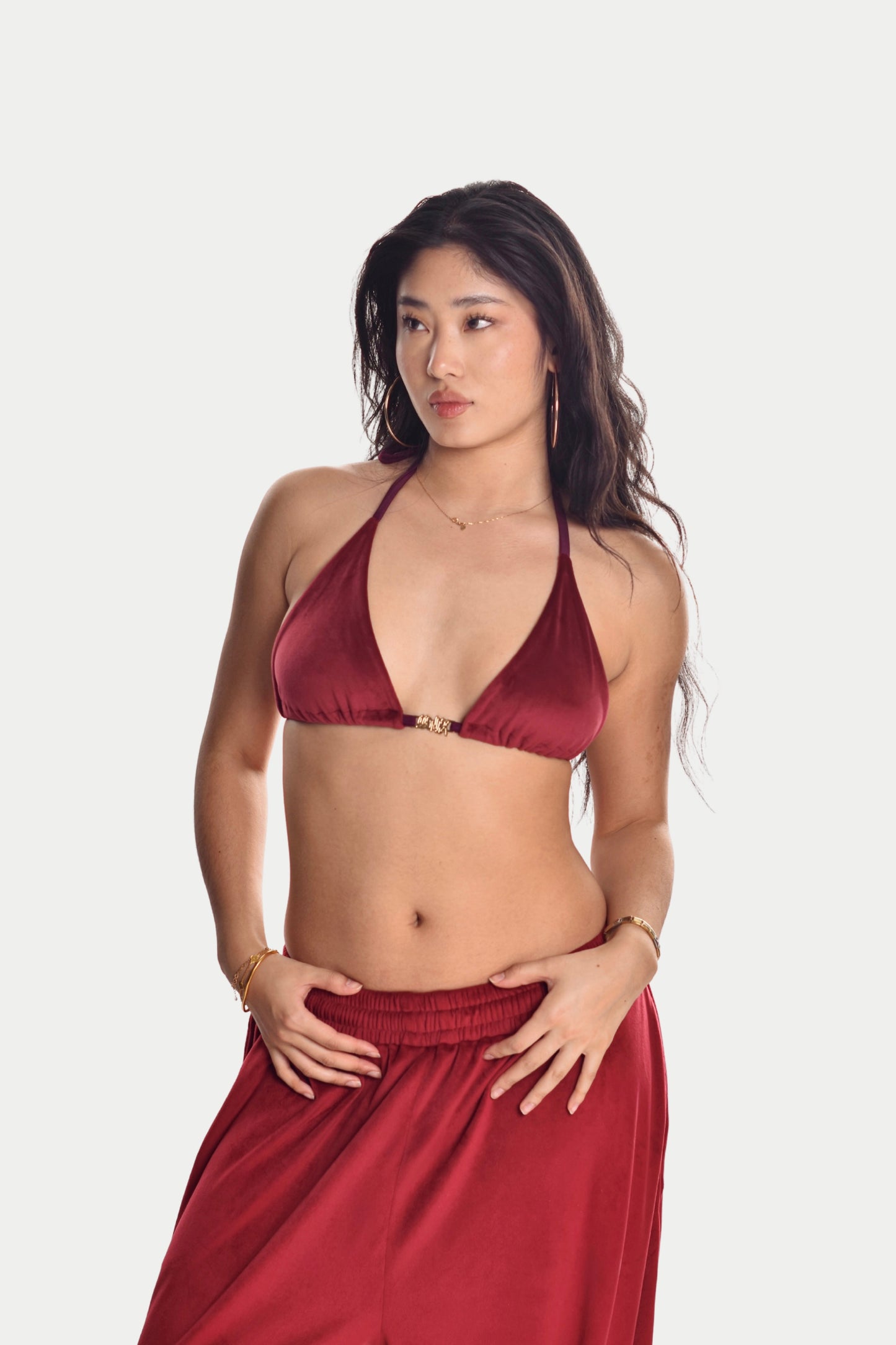 BUNDLE: Velour Set + Velour Top in Cherry Red