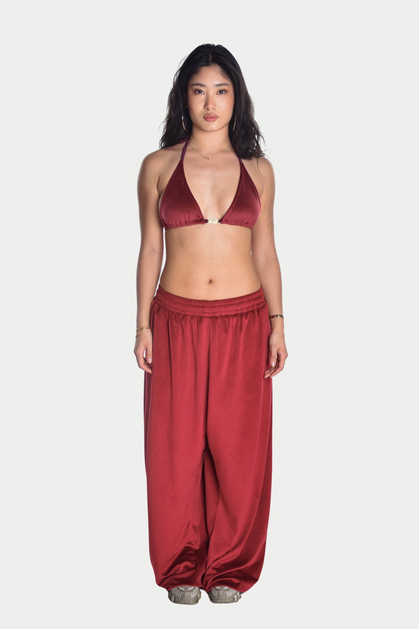 BUNDLE: Velour Set + Velour Top in Cherry Red