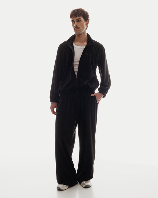 VELOUR JOGGERS in Ink Black