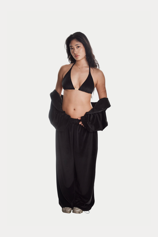 BUNDLE: Velour Set + Velour Top in Ink Black